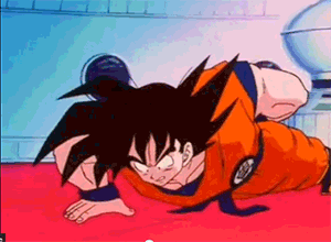Goku loves push ups on the Gravity Chamber